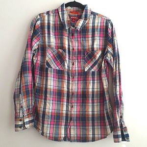 Plaid Button Down | Large | Pink Multi